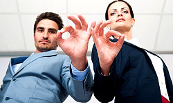 man and woman making the A-OK symbol, which is also a meditation mudra